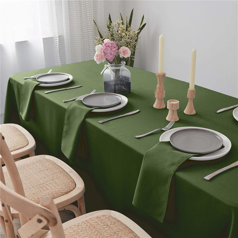 Rectangle Dîner Table Couverture Pure Olive 90x132 pouces 100% Polyester Sans Rides pour Restaurant