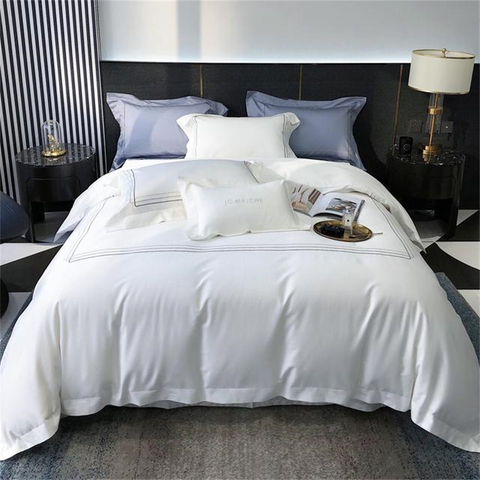 Hôtel de luxe de marque célèbre et maison Ensemble de linge de lit en coton à longues fibres 78X80