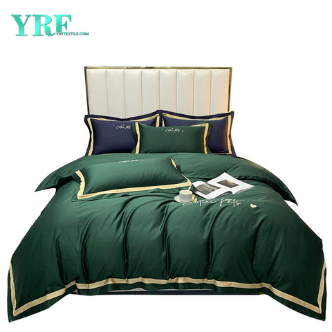 Textile de maison de luxe sommeil frais 100% coton à fibres longues hôtel lin vert 3 pièces
