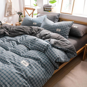 Nouveau produit appartement confortable draps de lit en tissu de coton à carreaux