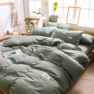 Troupes dortoir vert 3 PCS lit simple drap de lit en coton