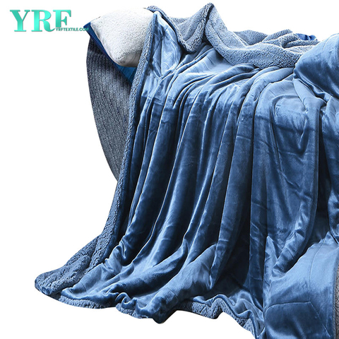 Bleu chaud de peluche de couverture de literie de microfibre de polyester pour le grand