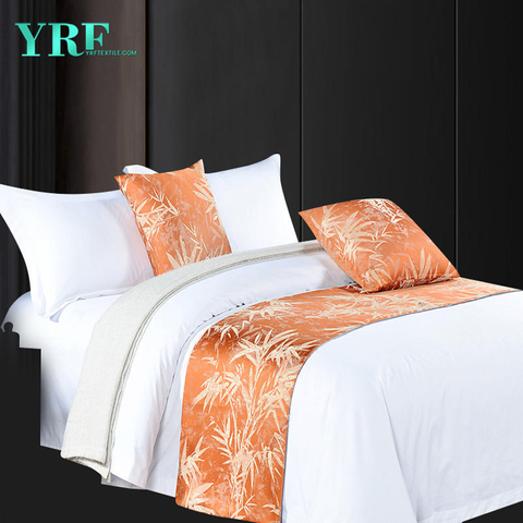 Chambre double d'hôtel drapeaux de lit de décoration jacquard orange foncé teints en fil de style nouveau